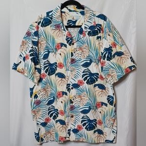 High Surf Hawaiian Floral Button Down Short Sleeve Shirt. 2XL